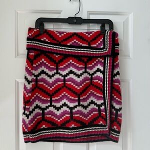 FARM Rio Women's Chevron Knit Mini Skirt - Red & Lavendar Pattern